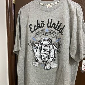 Ecko Unlimited gray rhino L graphic tee